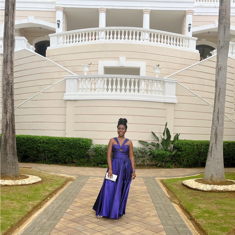Purple Halter Sleeveless Maxi Gown for Weddings